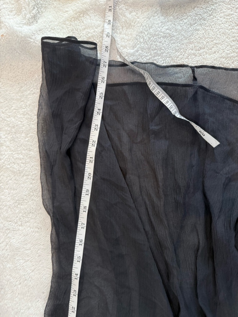 Soft Surroundings Black Metallic-Threaded Sheer Tunic with Knit Cowl - Picture 6 of 6